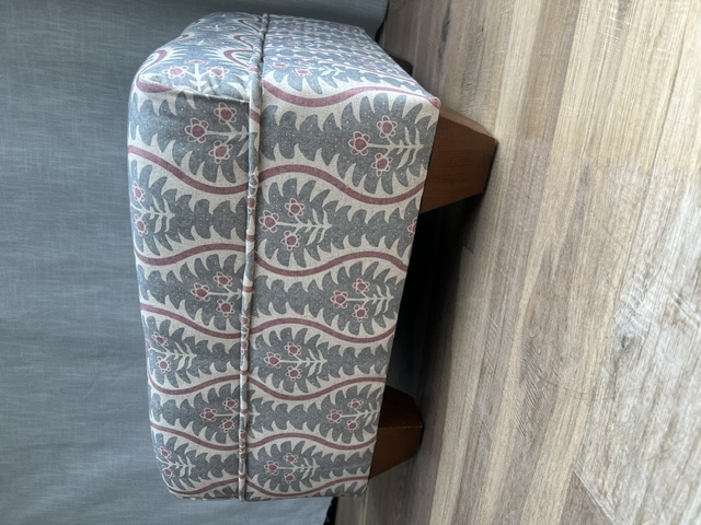 Bespoke footstool in floral block-print fabric